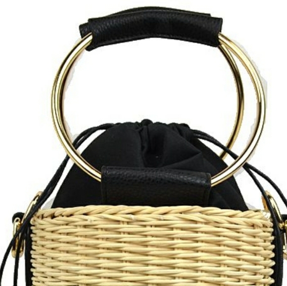Small Wooden Wicker Crossbody Bag - Picture 2 of 2